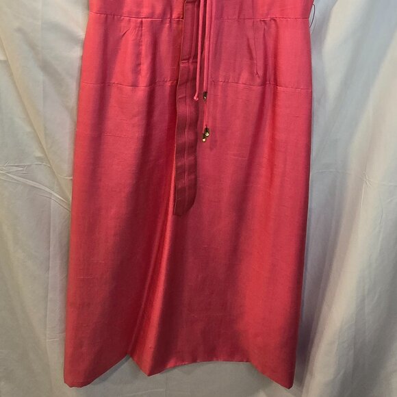 Vintage 40's-50's Paul Sachs Original Dress Pink Size 18 Matching Belt - Picture 2 of 16